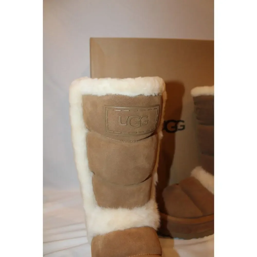 UGG CLASSIC CHILLAPEAK TALL CHESTNUT SUEDE WOMEN'S BOOTS NIB‎